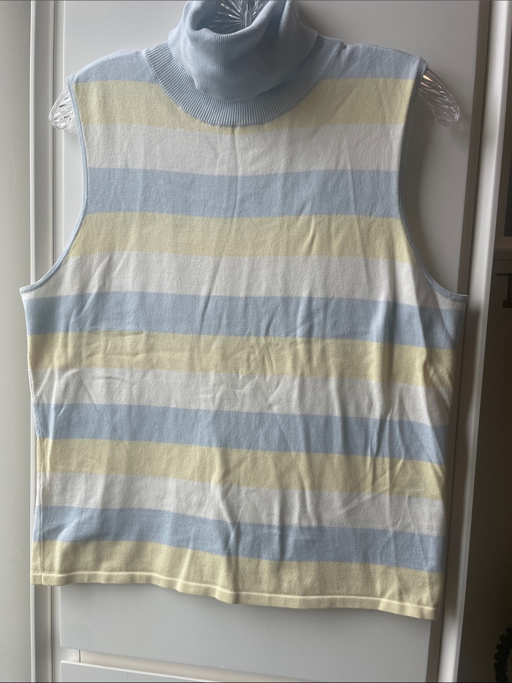 Ralph Lauren Golf Sleeveless Turtleneck Striped Knit Top - Size L. 21” P-to-P